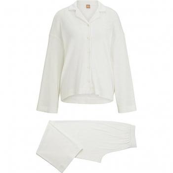 BOSS Damen Pyjama Set Creme Größe M