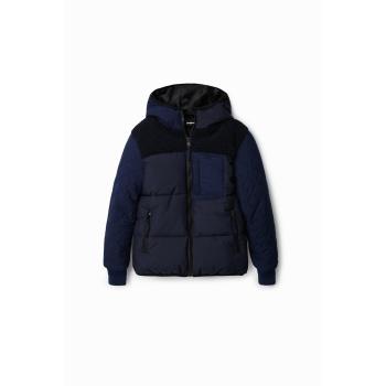 Cappotto Desigual Blu con Cappuccio e Imbottitura
