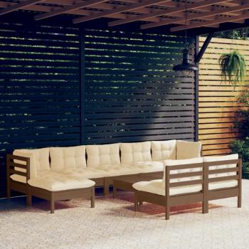VidaXL Set Divani da Giardino 10 pz con Cuscini Miele Legno di Pino