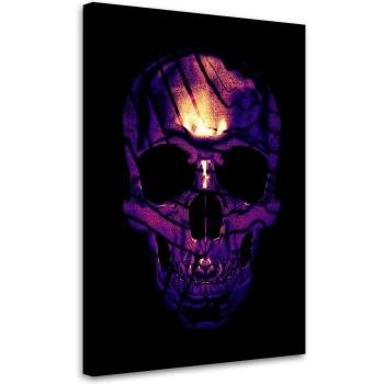 Lienzo de Skull Violeta y Llama 40x60