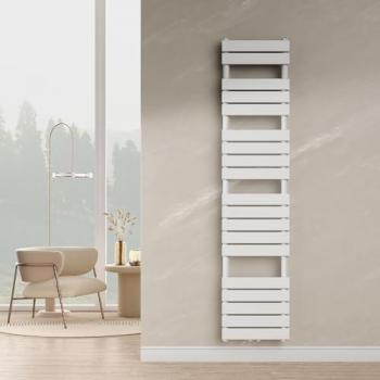 Radiador toallero mural Voss 801 w 19 lamas acero 180x40 cm - blanco