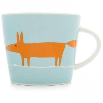 Scion Mr. Fox 350 mL Mug – Duck Egg & Orange – Classic White