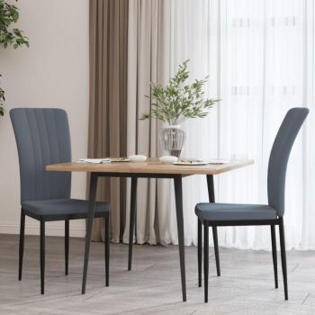 Sillas de comedor 2 unidades terciopelo gris oscuro