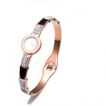 Vintage Wedding Party Stainless Steel Crystal Cuff Bangles