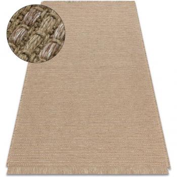 Flachgewebter Jute Teppich 3652 in dunkelbeige 60x100 cm
