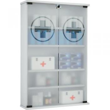 Cabinet medico VCM 91×60×17 cm, armadio farmacia bloccabile con doppie porte rotanti