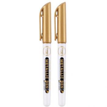 Metallic Waterproof Permanent Paint Marker Pens Set - Gold & Silver (2pcs)