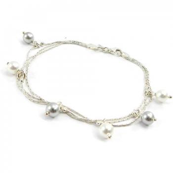 Bracelet Argent Sissi blanc gris