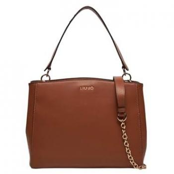 Liu Jo borsa a spalla da donna con manico top handle e doppio scomparto marrone deer