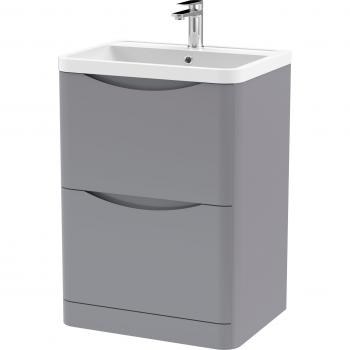 Nuie Lunar Free-standing Single Vanity in Satin Grey