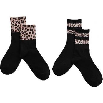 Medias largas de lujo con estampado de leopardo, 3 pares, para mujer