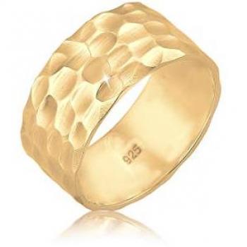 Elli - Basic Bandring Gehämmert Trend Cool 925 Silber Ringe Damen