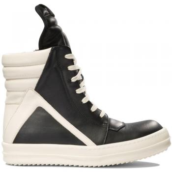 Rick Owens Women's Black Geobasket High-Top Leather Sneakers Size 39