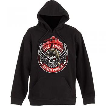 Five Finger Death Punch Bomber Patch Hoodie - Black - S - 80% Cotton, 20% Polyester
