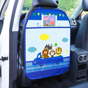 Children's Cartoon Car Seat Back Cover - Waterproof Oxford Cloth with PVC Anti-Kick Mat
