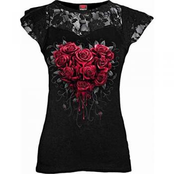 Camiseta Gótica de Spiral - Bleeding Heart - Talla S a XXL - Mujer - Color Negro
