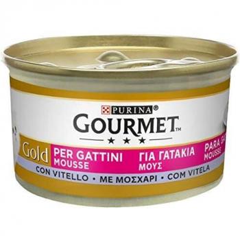 Mousse pour Chatons GOURMET Purina Gold Veau Pack de 24 x 85 g