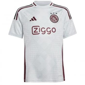 Maillot Tertiaire Ajax Kids Adidas 2024-2025 Gris-rouge enfant
