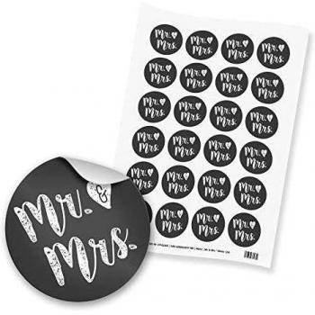 Itenga 24x Sticker Mr. & Mrs. (Motiv124) für Hochzeiten