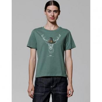 T-shirt Hirsch Verde e Colorata