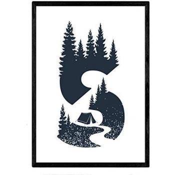 Letra S Bosque Sendero Naturaleza - Poster A4 Sin Marco