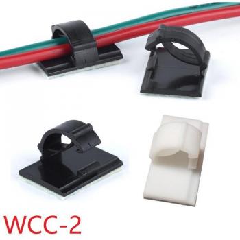 10pcs WCC-2 Self-Adhesive Wire Clip Cable Tie Holder Desk Organizer Black and White