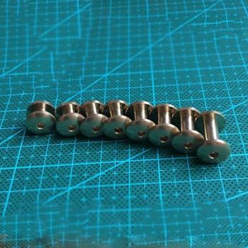 Solid Brass Hexagon Screw Rivet Set for DIY Leather Craft, 100 Sets