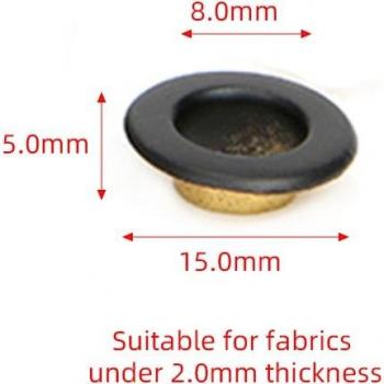 100 Sets Lacquered Black Brass Grommets for Crafting