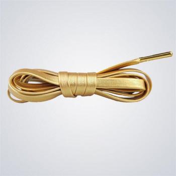 PU Leather Flat Shoelaces for Sneakers - Metallic Gold and Silver - 120cm