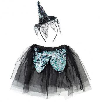 Tutto Strega Nera Set Tutù Cerchi Cappellino
