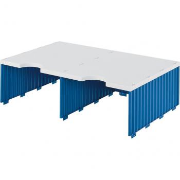 Styro Aufbaueinheit DUO 2 Fächer grau/blau