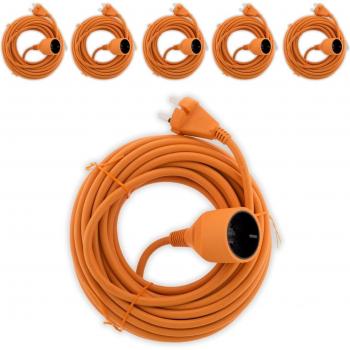 Prolongateur électrique 16A HO5VV-F (lot 6) – 2 conducteurs 1,5 mm², 20 m, orange, sans terre