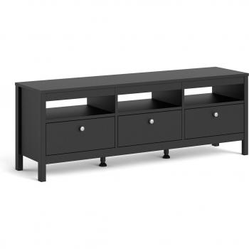 Madrid TV Unit with 3 Drawers - Matt Black