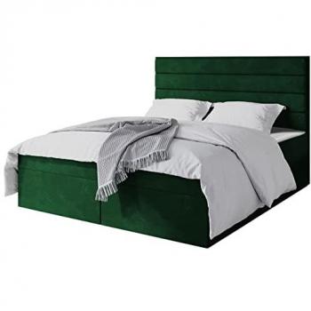 Cama Dobla Continental Stamford 104 en Verde con Tapiz y Somier 180x209x108 cm