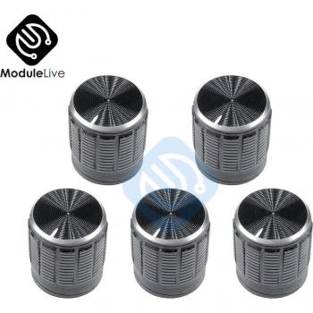 5Pcs 6mm Black Knurled Shaft Volume Control Knobs