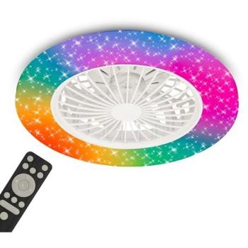White StarCover RGBIC CCT LED Ceiling Light with Built‑in Fan