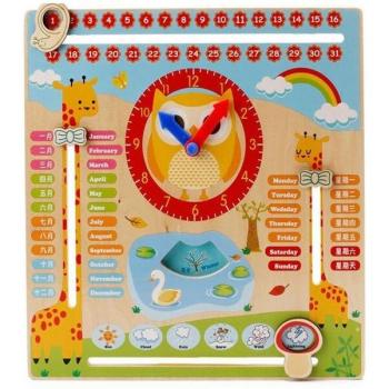 Reloj de Madera Educativo con Calendario para Niños