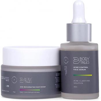 Bodytales Siero Viso Acne e Idratazione Rigenerante (30 ml + 50 g) Set di 2