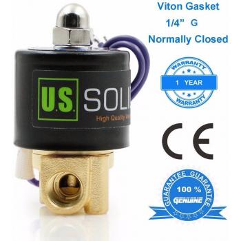 U.S. Solid Brass Solenoid Valve - G Thread, 1/8 to 3/8 Sizes