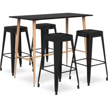 Black 5 Piece Bar Set