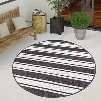 Pavimento Terreno Terrazzo 120 cm Tondo Geometrico Antracite