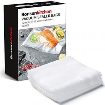 Nome: Bonsenkitchen Sacchetti Sottovuoto per Alimenti, 50 Buste 20 x 30 cm, (v8F)