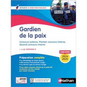 Gardien de la paix 2024-2025 - Concours externe, Premier concours interne, Second concours interne Catégorie B