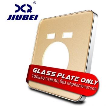 Panneau en verre cristal blanc perlé de luxe 80x80mm standard EU pour prise d'interrupteur mural
