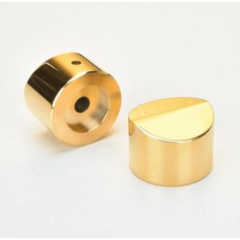 Bouton de potentiomètre en acier inoxydable doré, haute brillance, 30mm de diamètre