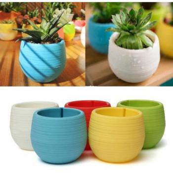 Mini Colourful Round Plastic Planter Pot