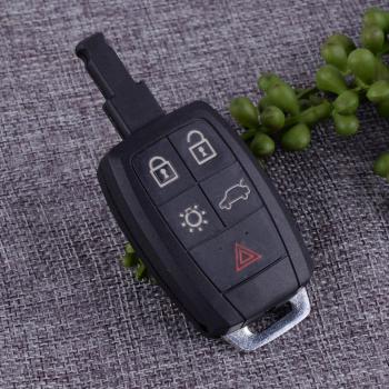 DWCX Black 5 Button Keyless Entry Remote Key Shell Replacement for Volvo C30 C70 S40 V50