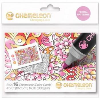 Cartes à colorier Chameleon motifs de fleurs embossés