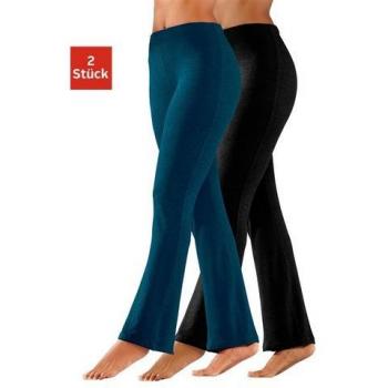 VIVANCE Leggings Neri con Tinta Blu