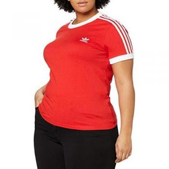Adidas 3 STR Tee Women's T-Shirt, Rosso (Lush Red/White), Taglia L